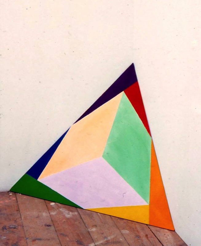 "Corner Square" 1976 32" triangle Acrylic on canvas